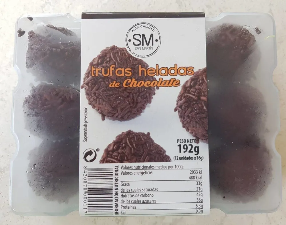 Trufas heladas de chocolate