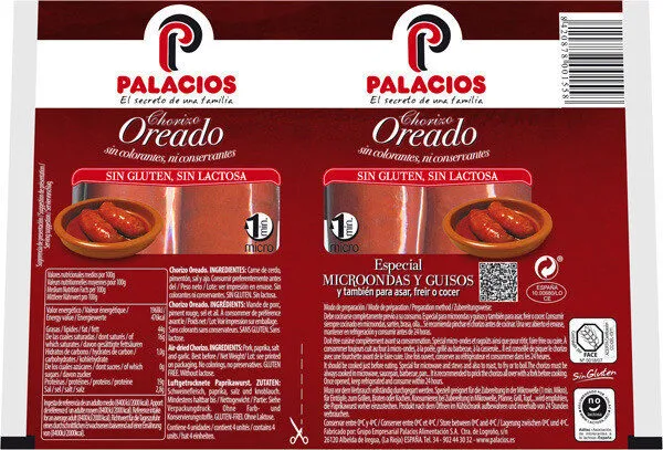 Chorizo oreado especial microondas y guisos sin