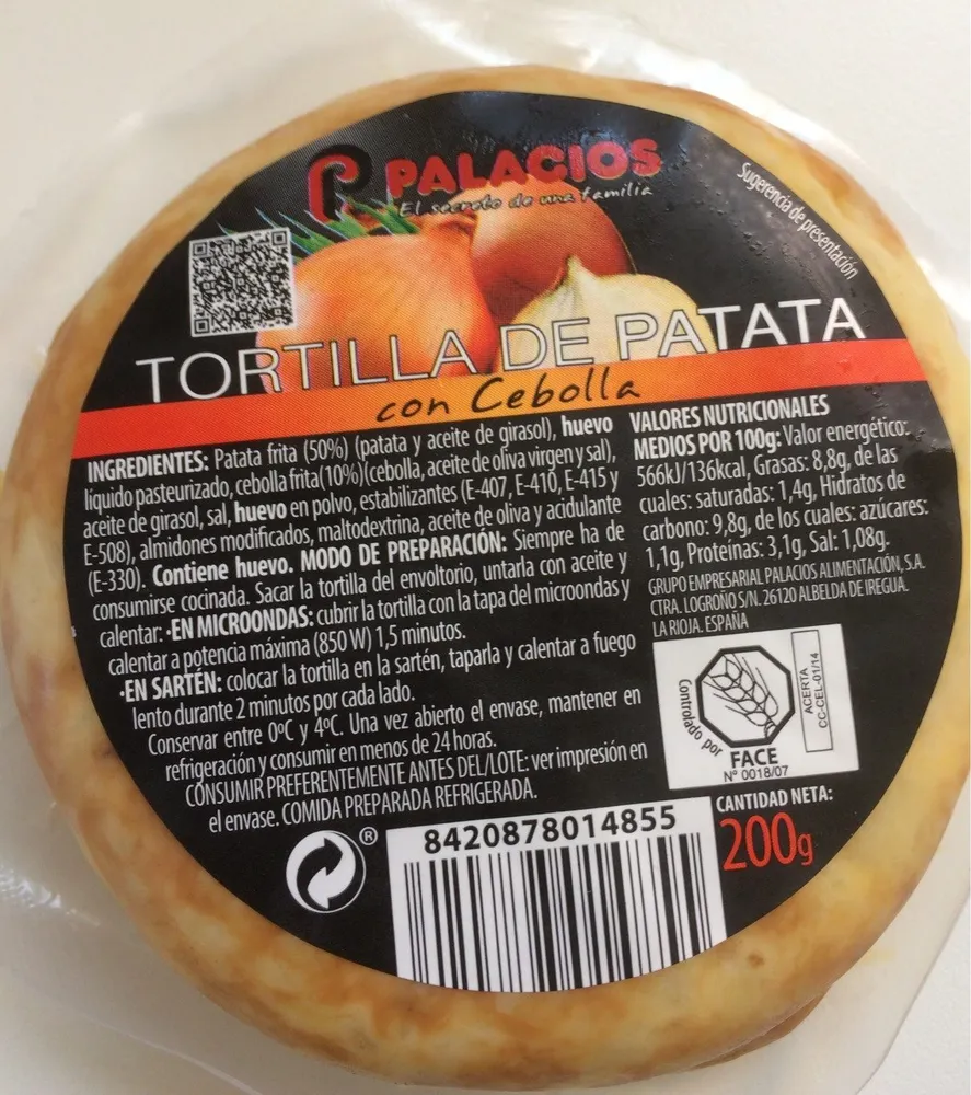 Tortilla de patata con cebolla