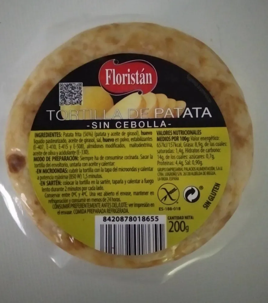 Tortilla de patata sin cebolla