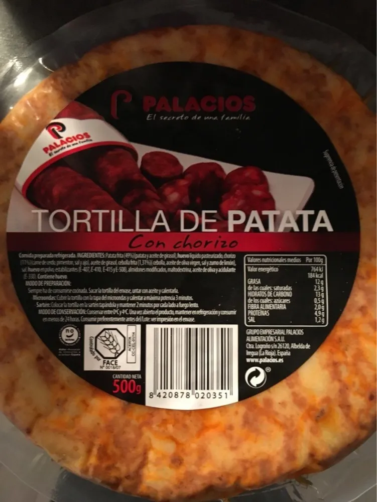 Tortilla de patata con chorizo