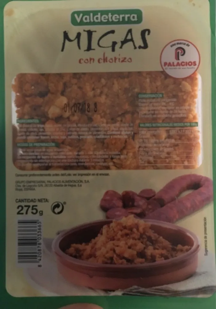 Migas con chorizo