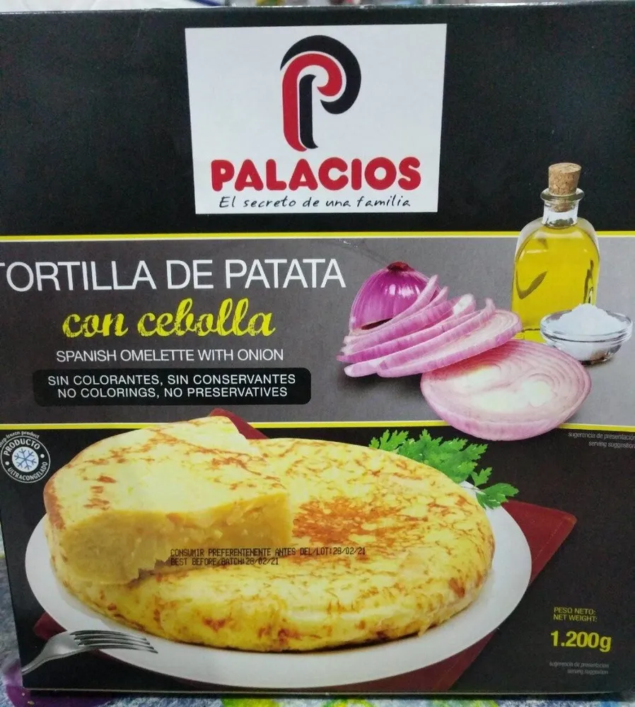 Tortilla de patatas con cebolla congelada - Palacios