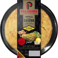 Tortilla de patata casera con espinacas sin gluten sin lactosa