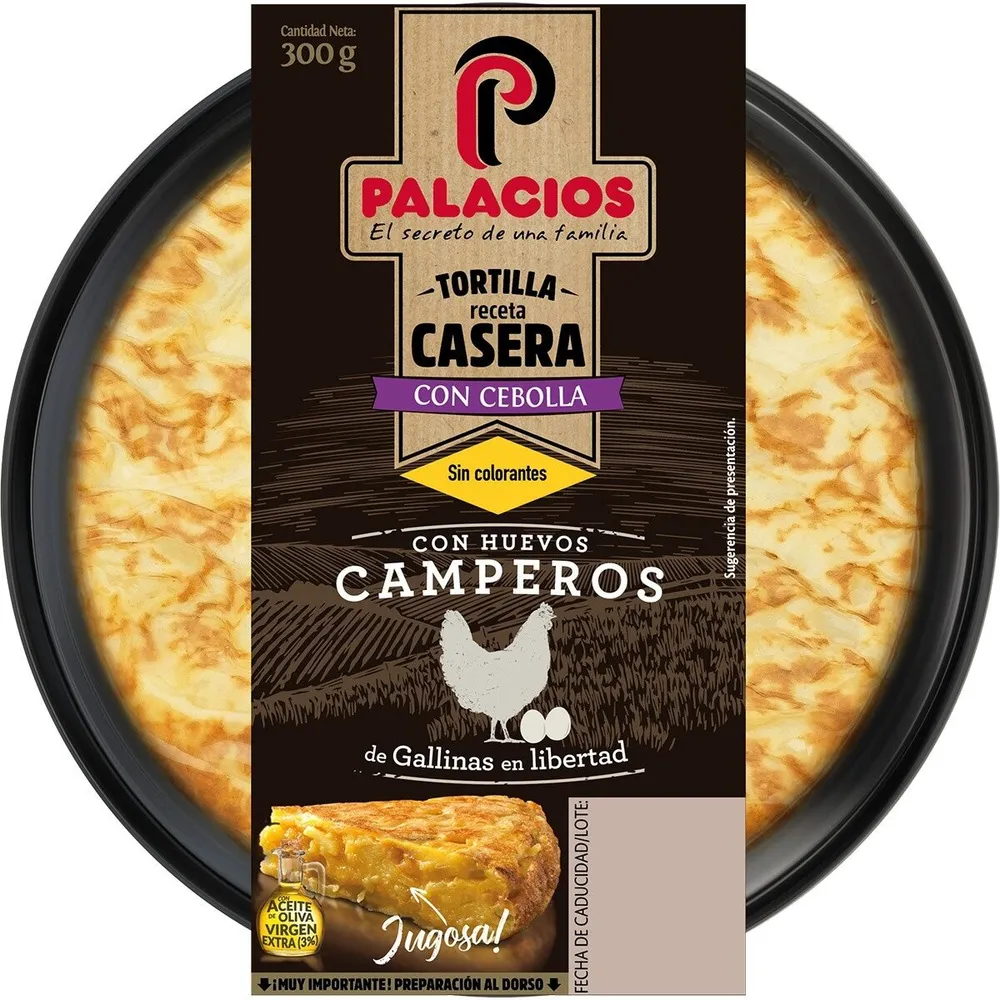 Tortilla de huevos camperos con cebollla