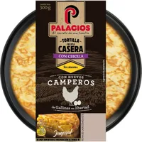 Tortilla de huevos camperos con cebollla