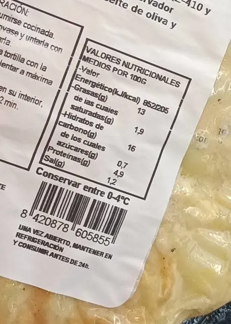 Tortilla con cebolla