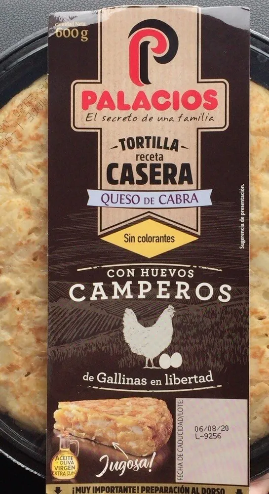 Tortilla receta casera Queso de Cabra