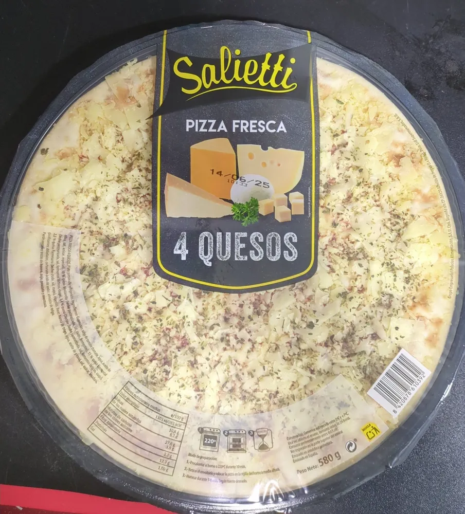 Pizza fresca 4 quesos