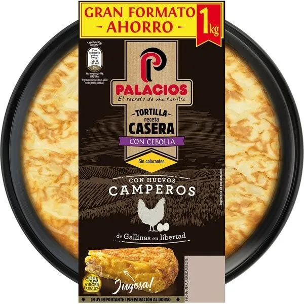 Tortilla casera con cebolla