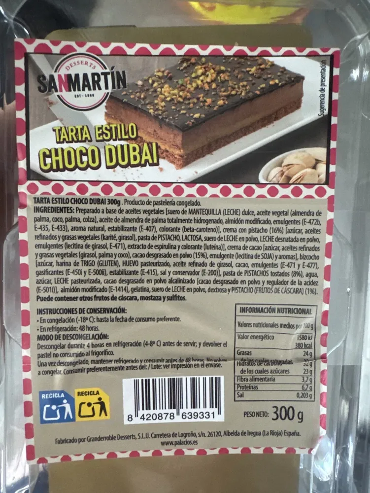 Tarta estilo choco dubai