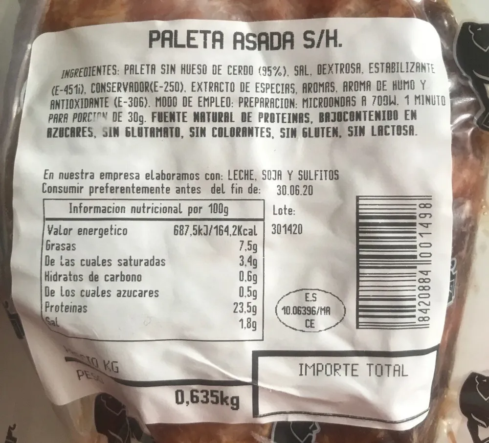 Paleta asada