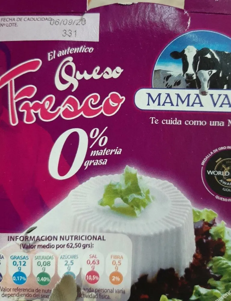 Queso fresco desnatado