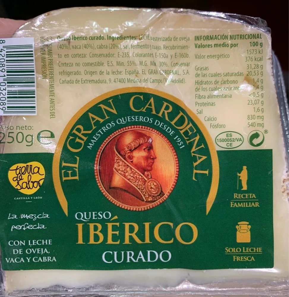 Queso iberico curado