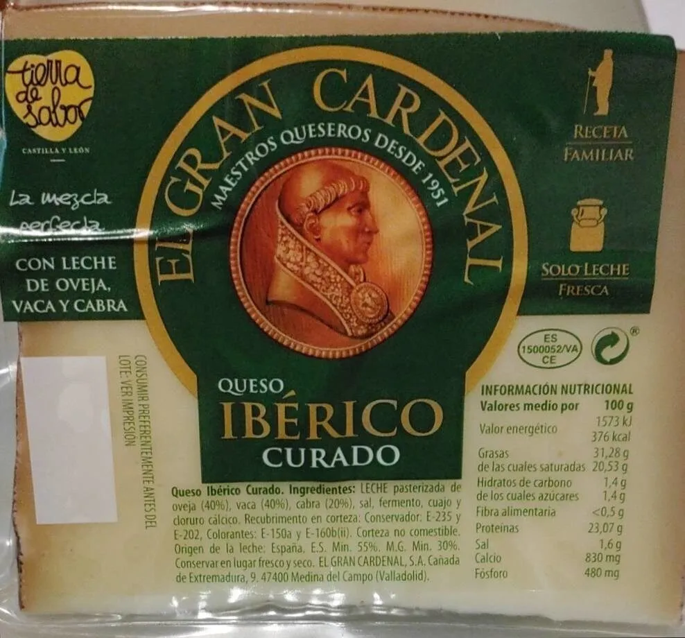 Queso ibérico curado El Gran Cardenal