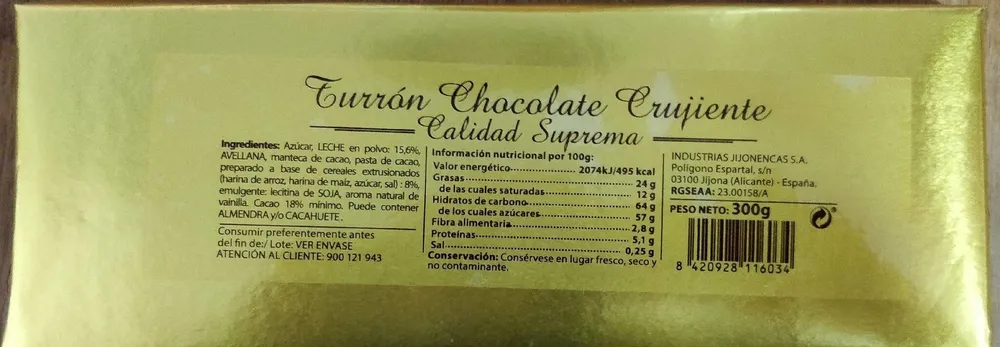 Turrón Chocolate Crujiente