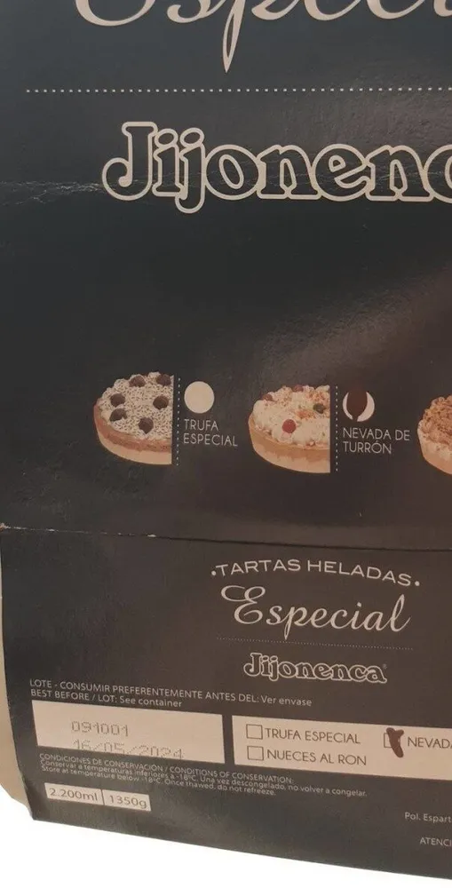 Tarta helada Nevada de Turrón