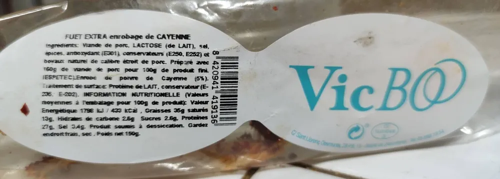 Fuet extra enrobage de Cayenne