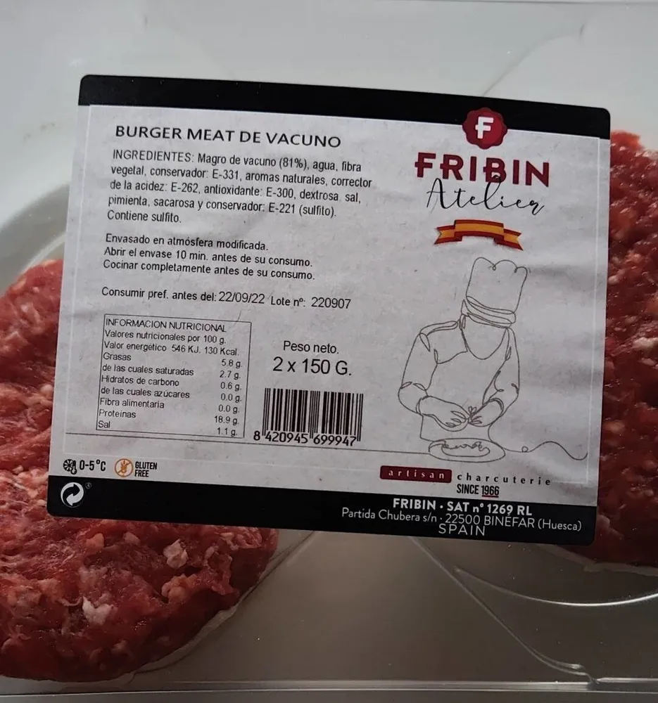 Burger meat de vacuno