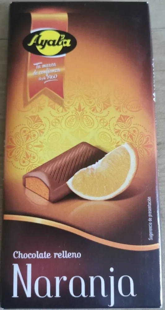Chocolate relleno de naranja