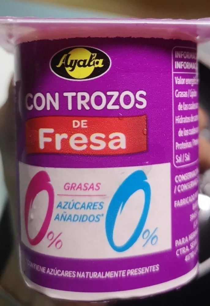 Yogur desnatado con trozos