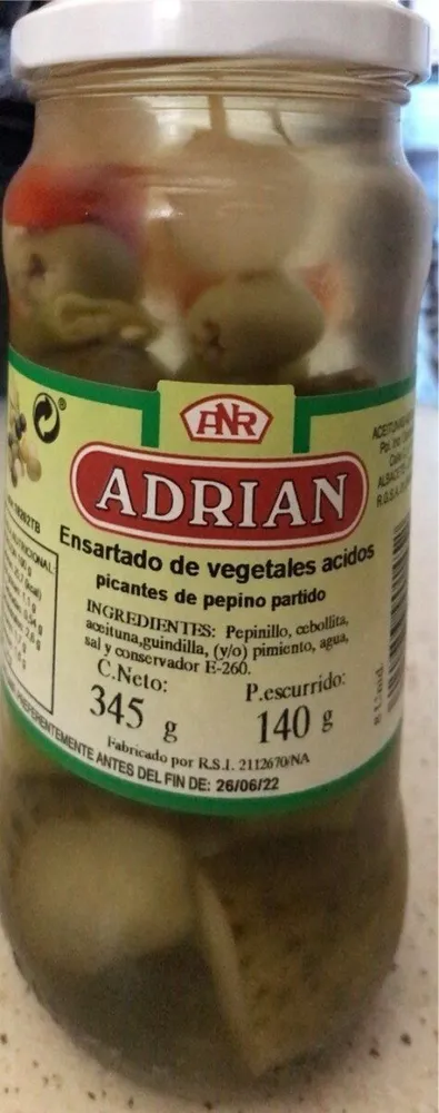 Ensartado de vegetales acudos