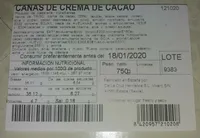 Cañas de crema de cacao