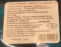 Chorizo espagnol tranche