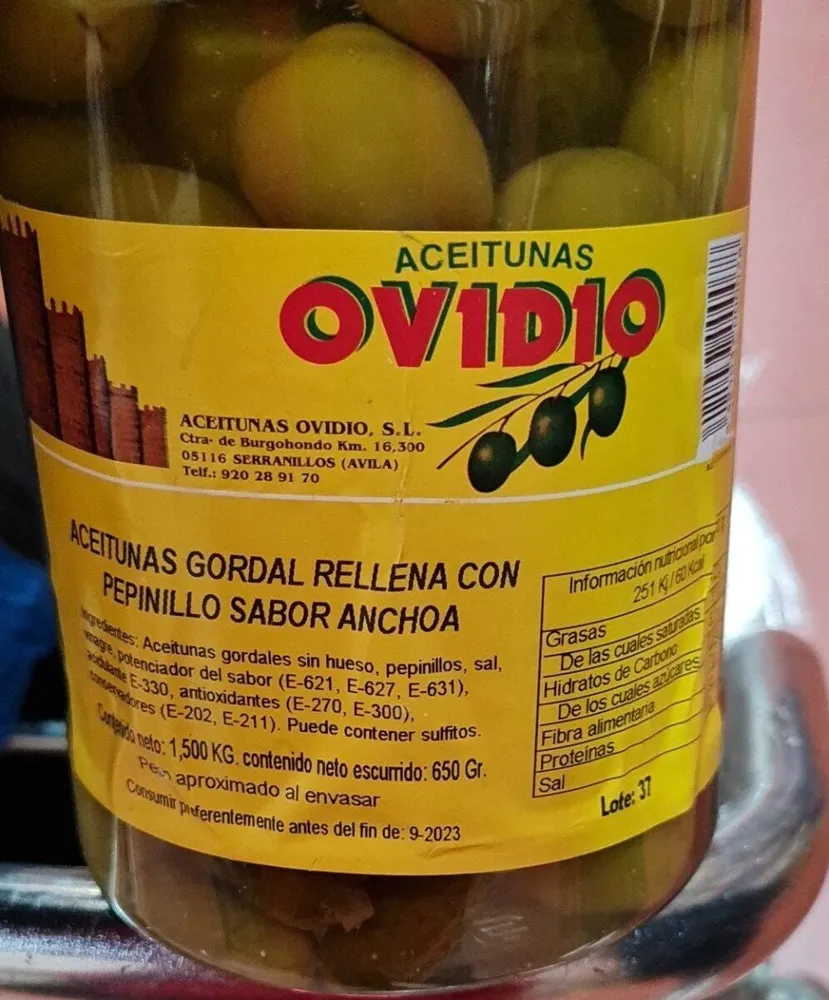 aceitunas gorda rellenas anchoa