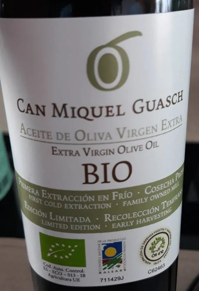 Can miquel guasch. Aceite Oliva Bio
