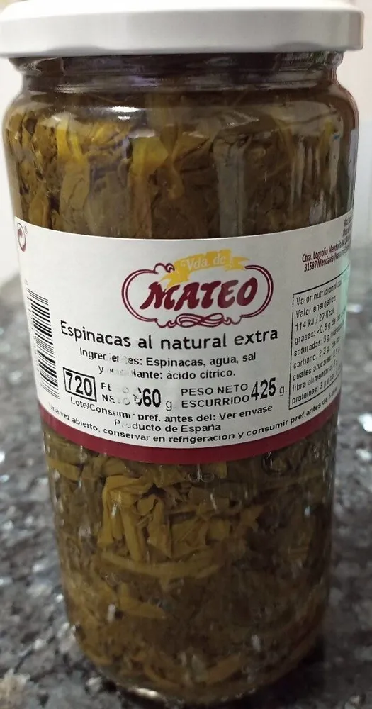Espinacas al natural extra