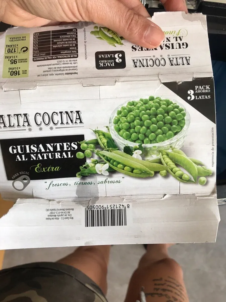 Guisantes al natural