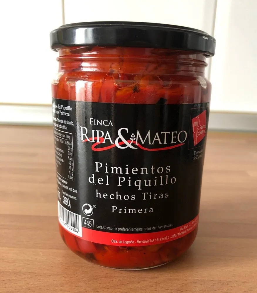 Pimientos del piquillo hechos tiras