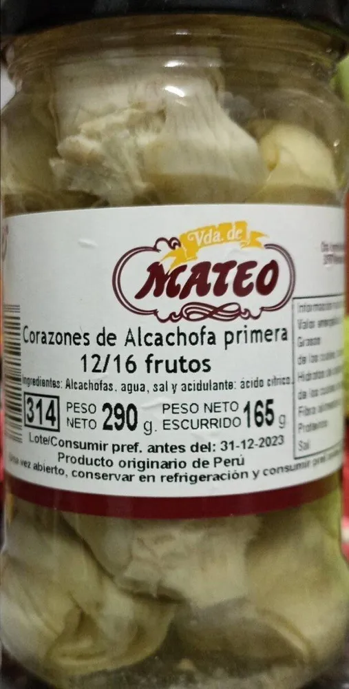 Corazones de alcachofa primera 12 16 frutos