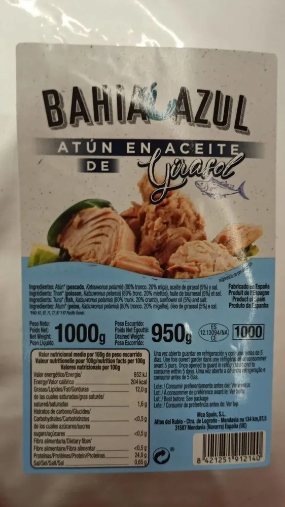 Bahía Azul atún en aceite