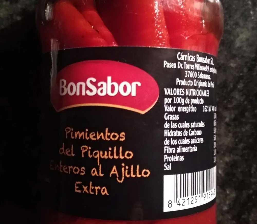 Pimientos del piquillo enteros al ajillo extra