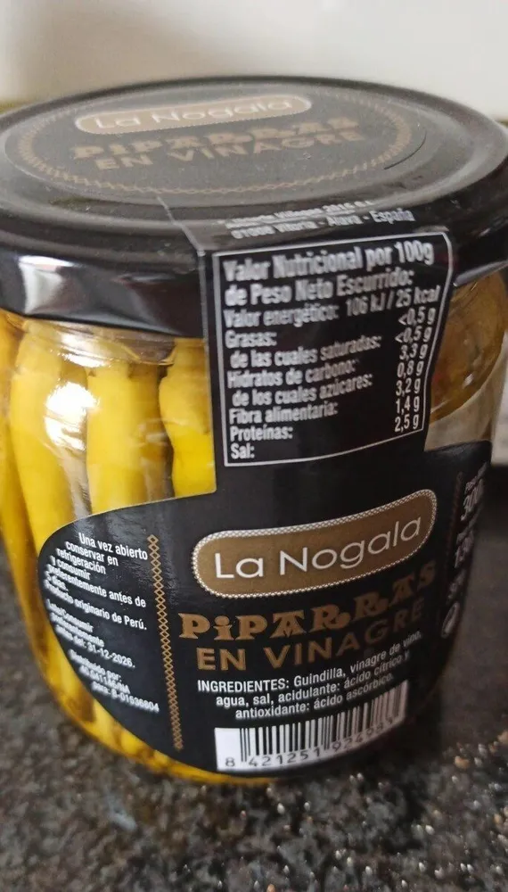 Piparras en vinagre