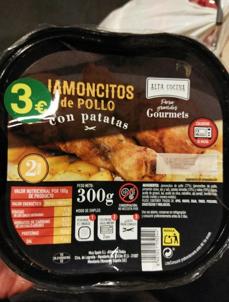 Jamoncitos de pollo con patatas
