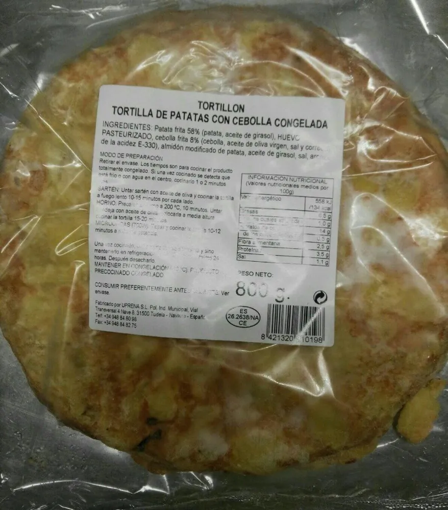 Tortilla de patatas con cebolla