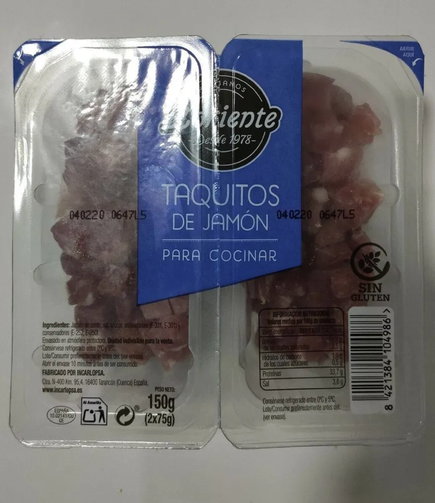 Taquitos de jamon para cocinar