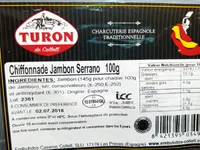 Chiffonade de jambon Serrano