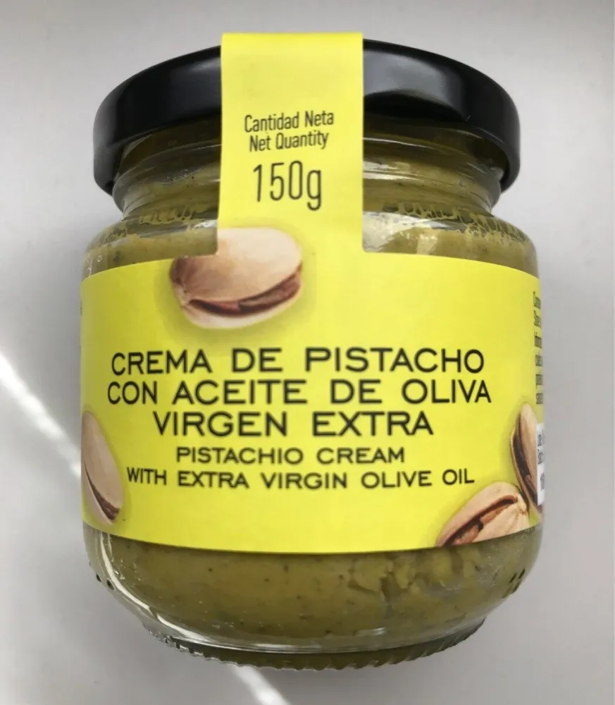 Crema de pistacho con aceite de oliva virgen extra