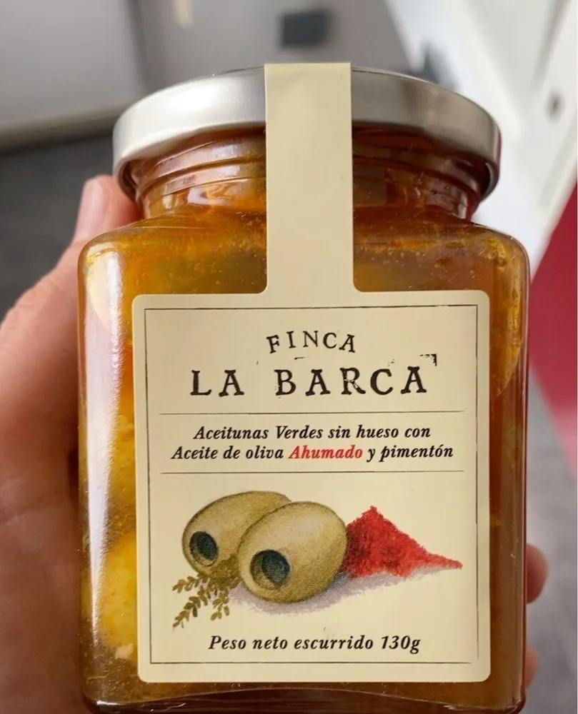 Aceitunas Verdes sin hueso con aceite de oliva ahumado