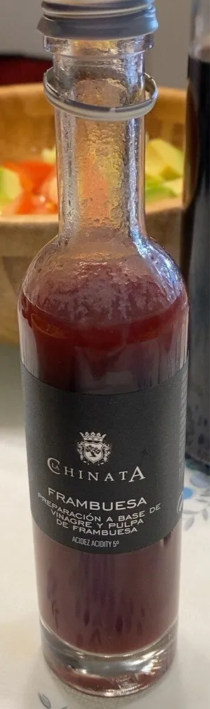 Vinagre y pulpa de frambuesa