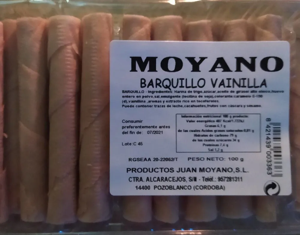Barquillo vainilla