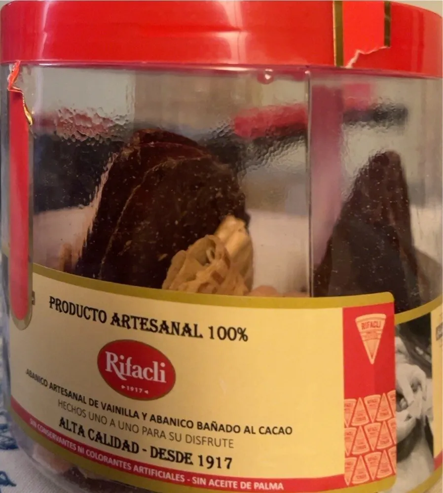 Abanico artesanal de vainilla y abanico bañado al cacao