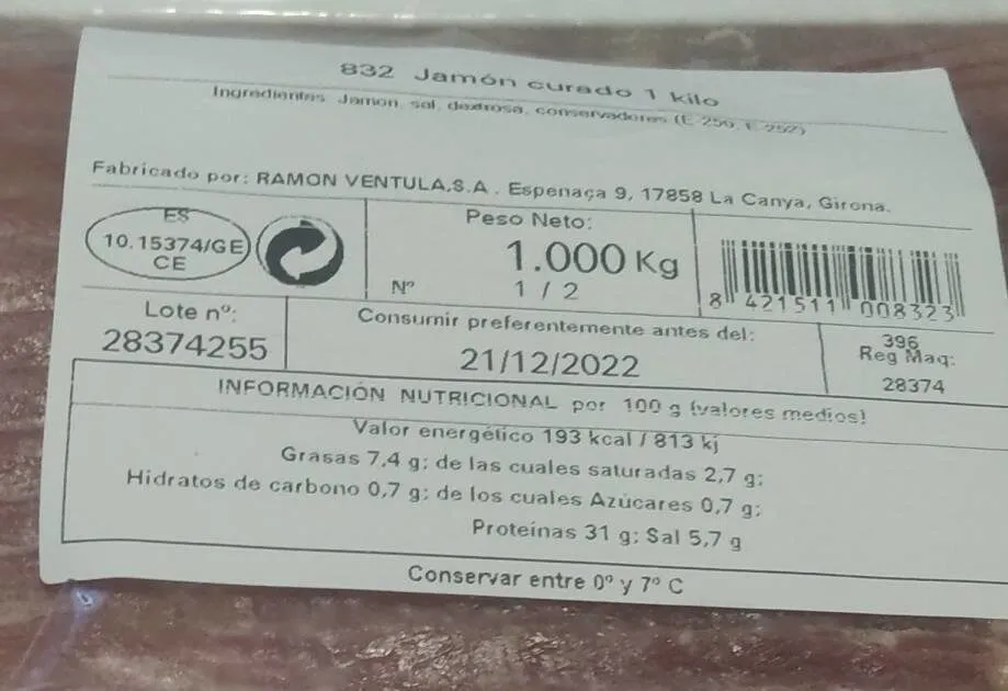 Jamón curado