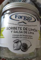 Sorbete de limón y salsa de lima