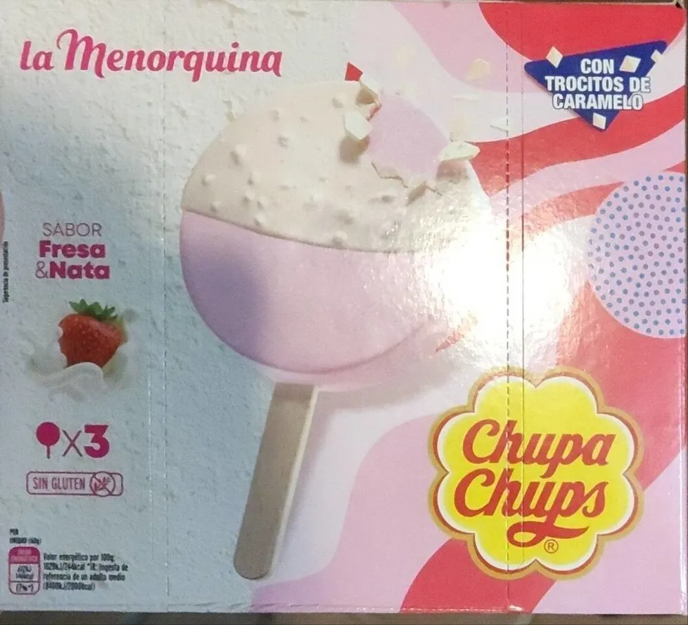helado sabor fresa nata