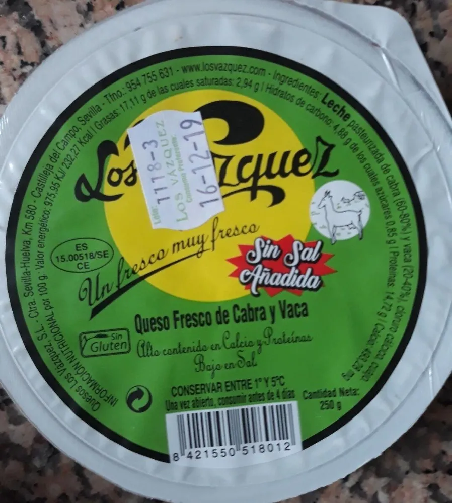 Queso fresco de vaca y cabra